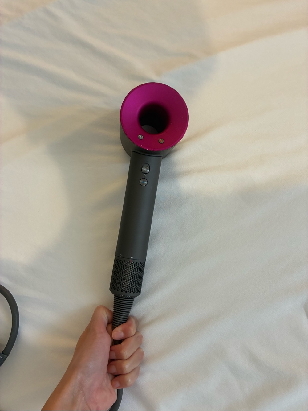 Dyson Supersonic Hair Dryer in Gray with Pink Trim - Picture 3 of 8